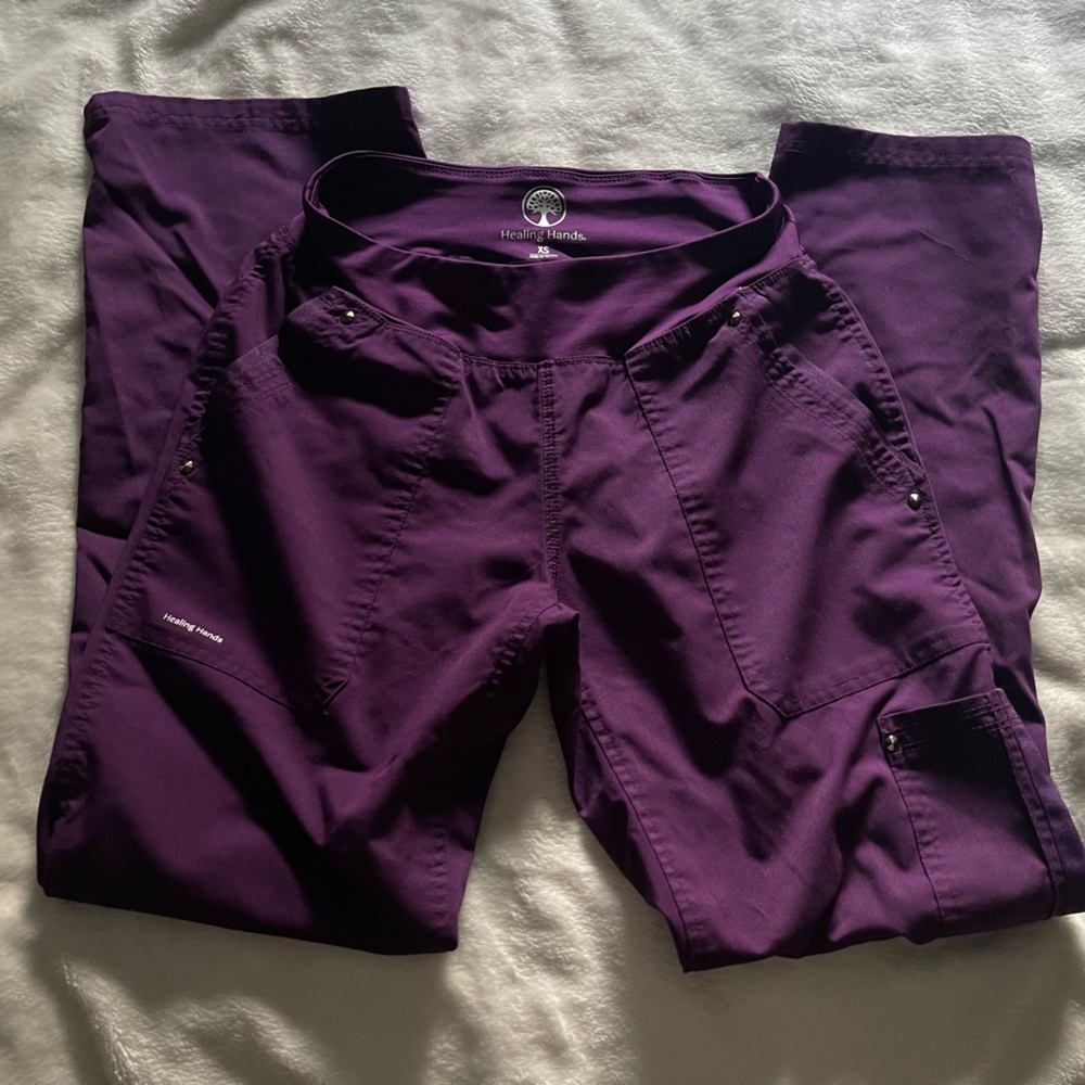 Healing Hands Purple Scrub Pants
